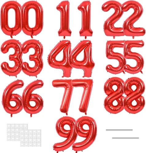 Vista 26 de TONIFUL Globos grandes de 50 pulgadas con números dorados del 0 al 9, globo digital grande de Mylar número 8 digital ocho para fiestas