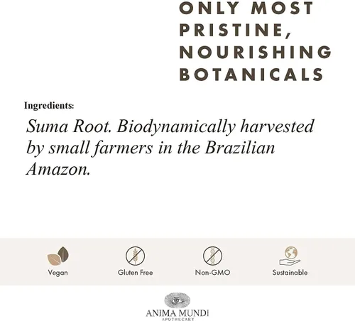 Vista 5 de Anima Mundi Apothecary Suma - Polvo de raíz de ginseng brasileño, apoyo energético superalimentario, suplemento de hierbas energizante, añade a