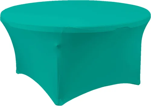 Vista 11 de Simply Elegant Mantel redondo ajustable de elastano Mantel para mesa de banquete, mantel de poliéster y elastano, para cumpleaños, quinceañera