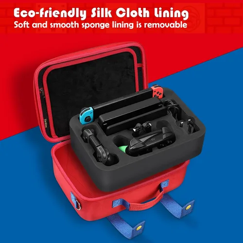 Vista 7 de KENOBEE Funda de transporte para Nintendo Switch OLED modelo 2021 Nintendo Switch bolsa de almacenamiento de viaje rígida portátil de gran