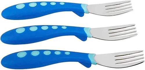 Vista 2 de NUK First Essentials Kiddy - Tenedores para cubiertos (3 unidades (paquete de 1), color azul