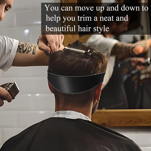 Vista 5 de Plantilla de afeitado de escote y guía de corte de cabello, banda de corte de pelo de silicona duradera curvada de alta calidad para cortes de pelo