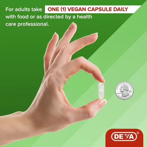 Vista 5 de DEVA Vitaminas veganas ácido linoleico conjugado (CLA), de aceite de cártamo sin OMG, 90 cápsulas, 1 paquete