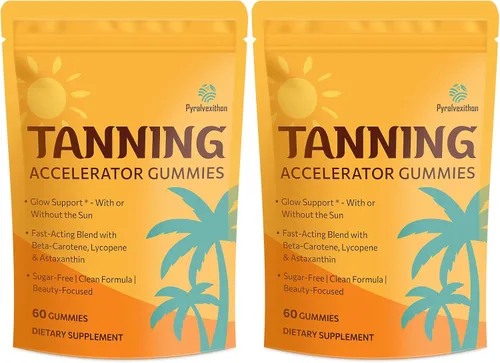 Vista 8 de Gomitas bronceadoras con astaxantina para mujeres y hombres Suplemento de bronceado sin sol con betacaroteno, licopeno, colágeno y vitaminas