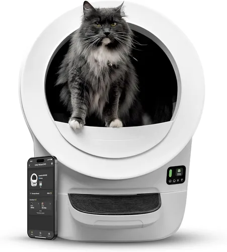 Vista 10 de Whisker Litter-Robot EVO Bundle - Caja de arena automática para gatos autolimpiante, diseño compacto que ahorra espacio, control avanzado de olores