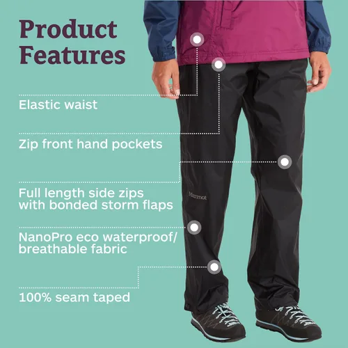 Vista 5 de MARMOT womens Precip Eco Full Zip Pants