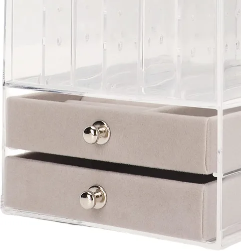 Vista 5 de Betued 5 Drawers Earring, Acrylic Earring Holder, Dust proof design saves storage space and keeps beautiful