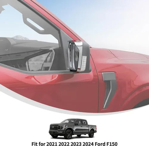 Vista 3 de Linskip Protector de lluvia para espejo lateral compatible con Ford F150 2021 2022 2023 2024, espejo retrovisor para cejas de lluvia para Ford F-150