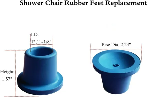 Vista 2 de Puntas de goma resistentes para silla de ducha y silla de baño, puntas de patas antideslizantes para taburetes de ducha, 4 unidades, 1 pulgada