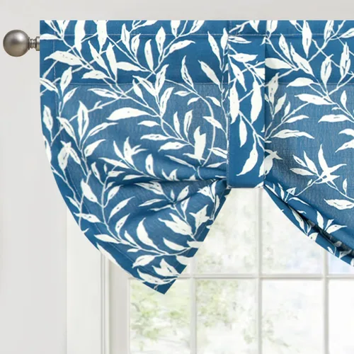 Vista 29 de VOGOL Cenefa floral negra para ventanas, patrón de pájaro, 52 x 18 pulgadas *Pájaro dorado
