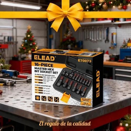 Vista 9 de Juego de 16 piezas de enchufe de impacto de broca hexagonal SAE - Juego de enchufe Allen de acero S2 premium de 5/64"-9/16" con adaptadores de Sae