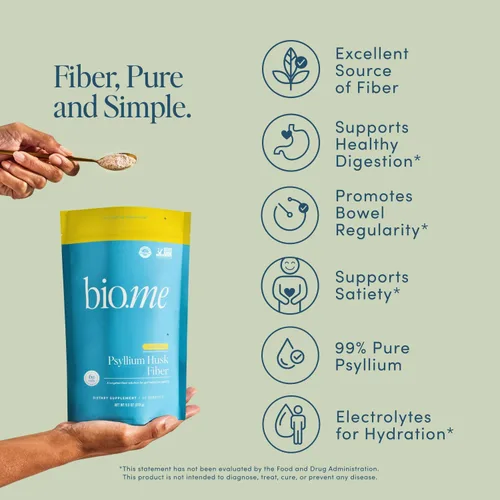 Vista 10 de Polvo de Fibra de Cáscara de Psyllium (6g Por Porción) para la Salud Digestiva y Alivio de la Hinchazón, Polvo de Fibra Prebiótica Insoluble