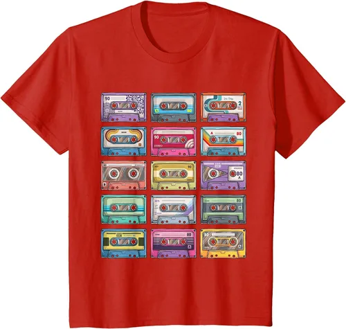 Vista 62 de Vintage Cassette Tapes Collection 80's 90's Music Mixtape T-Shirt Asphalt Grey