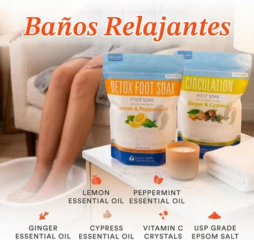Vista 7 de Paquete de remojo de pies (paquete de 2) Spa para pies para molestias y piel seca