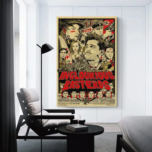 Vista 3 de BICHI Inglourious Basterds - Póster de arte en lienzo y arte de pared, póster moderno para decoración de dormitorio familiar, 12 x 18 pulgadas