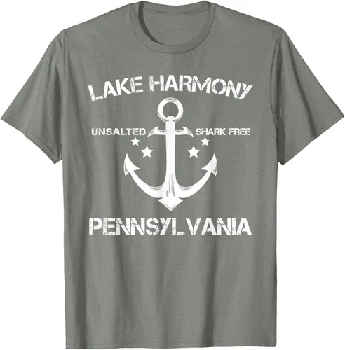 Vista 31 de Playera divertida de Lago Harmony Pennsylvania para acampada o pesca Negro