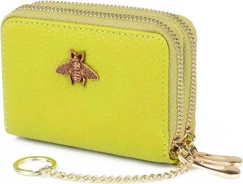 Vista 14 de imeetu Soporte para tarjetas de crédito RFID, cartera pequeña de cuero con cremallera para mujer