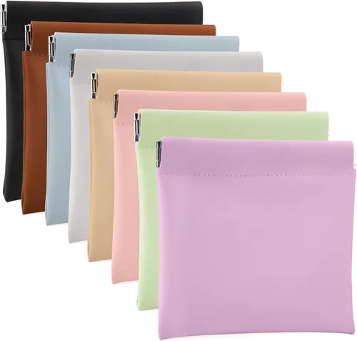Vista 13 de BUSOHA Pequeña bolsa de maquillaje para bolso, mini bolsas de cosméticos portátiles para mujeres, monedero, lápiz labial, organizador de accesorios