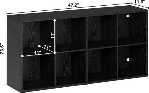 Vista 3 de IRONCK Organizador de almacenamiento de 8 cubos, estantería vertical reversible, color negro