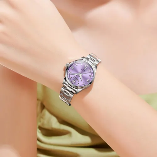 Vista 2 de OLEVS Reloj de lujo para mujer, de lujo, delicado con diamantes para mujer, a la moda, simple y fácil de leer, reloj de mujer con fecha de día
