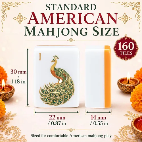 Vista 3 de Thenshop 160 piezas de azulejos Mahjong americanos de 1.2 pulgadas