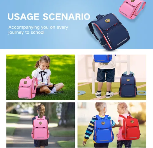 Vista 3 de HCKERGMZJY Mochila infantil para niños primaria jardín de infantes preescolar mochila multifuncional linda gran capacidad, Azul, Bolso de hombro