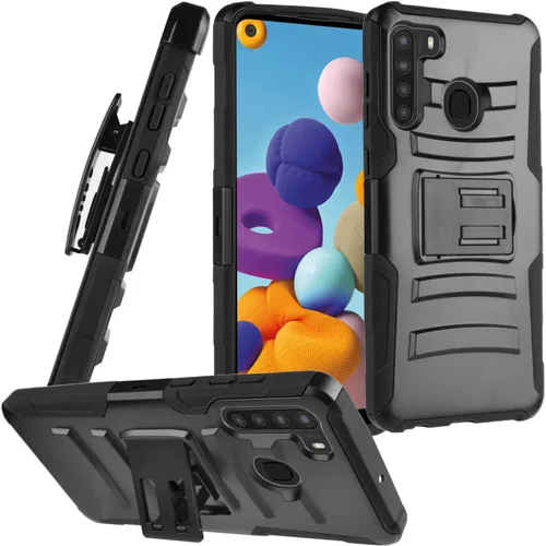 Vista 14 de Para Samsung Galaxy A21 (SM-A215) - Funda de teléfono estilo cepillado - CS3 Gris