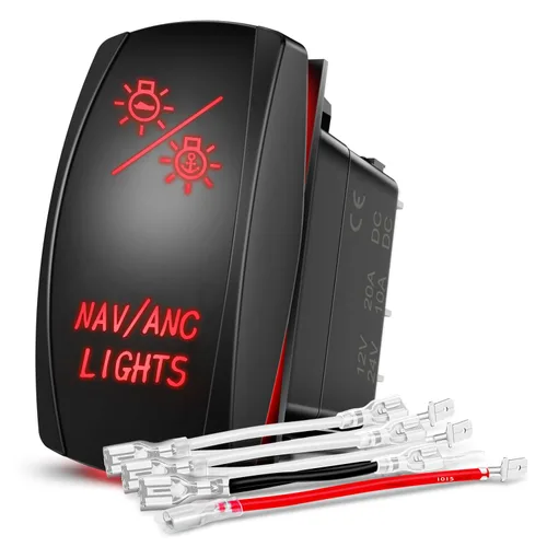 Vista 10 de Nilight Interruptor basculante de luces de alto y bajo alcance, interruptor de palanca de encendido/apagado/encendido DPDT de 7 pines, cables