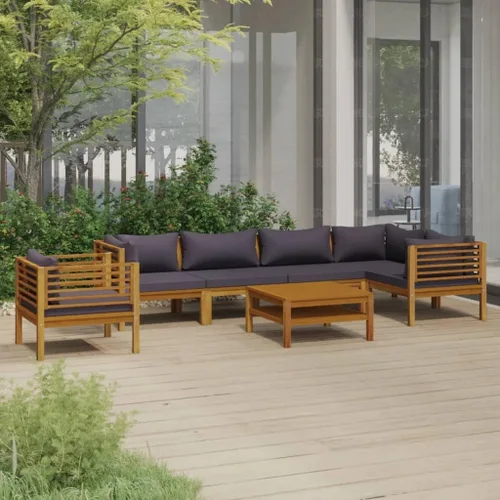 Vista 33 de Juego de 5 piezas para patio con cojín, juego de muebles de sofá, resistente a la intemperie, adecuado para uso en exteriores, requiere montaje Gris