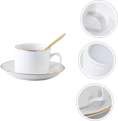 Vista 6 de Homoyoyo Juego de tazas de café taza de té chino, vasos de oro, juegos de vajilla de cerámica, taza de té británica, tazas de café de porcelana