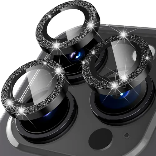 Vista 7 de Suoman Protector de lente de cámara para iPhone 14 Pro Max / 14 Pro, [Diamantes Bling] vidrio templado 9H, cubierta protectora de metal de cobertura