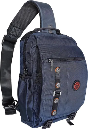 Vista 16 de bolso bandolera grande, mochila para portátil, bolso de mensajero cruzado, mochila de viaje para el hombro (A-Negro)