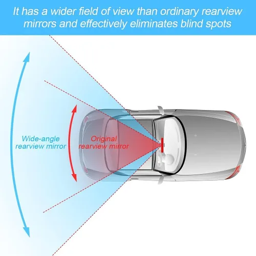 Vista 4 de XINLIYA Espejo retrovisor para automóvil, panorámico gran angular de 12 pulgadas, antirreflejo, espejo retrovisor automático con clip, superficie