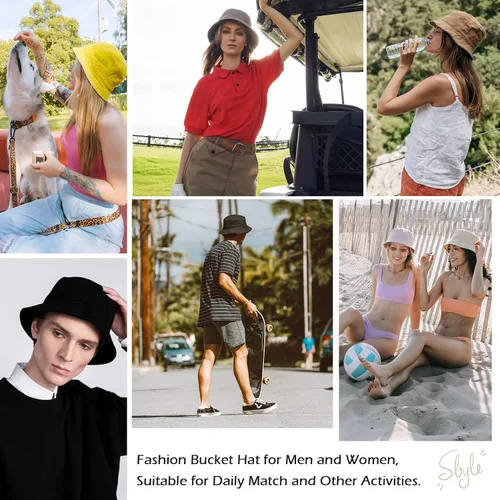 Vista 3 de Zando Sombrero de pescador para hombre, sombrero de sol de viaje, sombrero de pesca plegable, gorra de pescador al aire libre, sombreros de playa