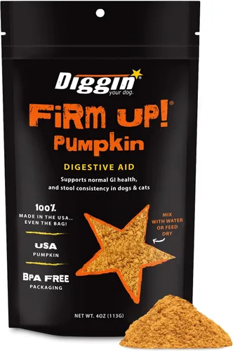 Vista 11 de Diggin’ Your Dog, Suplemento original de calabaza Firm Up para perros y gatos, 1 onza