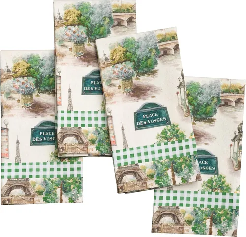 Vista 70 de Maison d' Hermine Juego de 4 servilletas de tela 100% algodón, suaves y duraderas, servilletas cuadradas reutilizables para uso diario, lavables