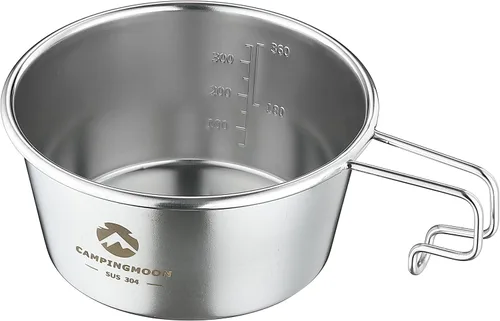Vista 10 de CAMPINGMOON 2pcs Set Acero Inoxidable Tipo Profundo Camping Sierra Copa 15.2 fl oz S-360