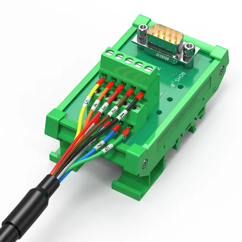 Vista 7 de Conector DB9 macho a cable desnudo, cable serie DB9, cable de extensión serie de 9 pines 26AWG 10FT-3M, los 9 cables equipados con bloques de DB15
