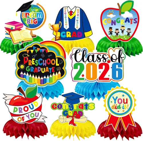 Vista 17 de JULMELON Paquete de 8 piezas de decoraciones de mesa para el 4 de julio, centros de mesa de panal, centros de mesa dobles de 3D para el 4 de julio