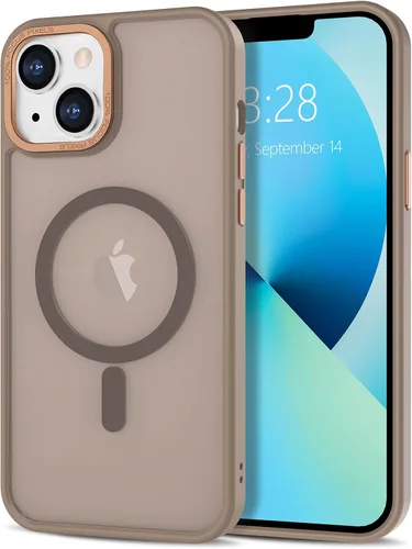 Vista 250 de Anuck - Funda magnética para iPhone 11 compatible con MagSafe, carcasa trasera mate translúcida dura, borde de TPU, delgada, resistente a impactos