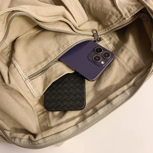 Vista 5 de Micmores Bolso de mano para mujer, bolso retro estilo hobo cruzado, bolso grande de lona para la escuela, trabajo, viajes, compras