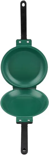 Vista 8 de Sartén para tortilla, sartenes antiadherentes, doble sartén, revestimiento de cerámica antiadherente de doble cara, sartén fácil de voltear