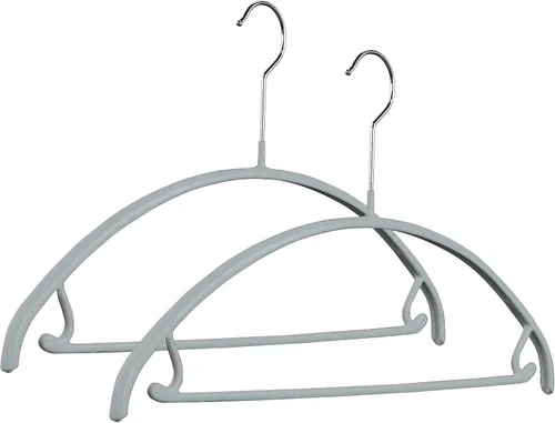 Vista 13 de MAWA Reston Lloyd Euro Series - Percha antideslizante con barra y ganchos para pantalones y faldas, estilo 42/U, juego de 2, color negro
