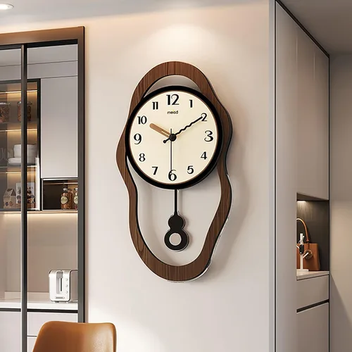 Vista 5 de Silent Wall Clock, Non Ticking Modern Round Pendulum Kitchen Clock Battery Operated for Living Room/Bedroom/Kitchen(Large)