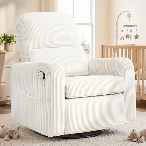 Vista 19 de Mecedora giratoria mecedora eléctrica, silla reclinable para cuarto Gris