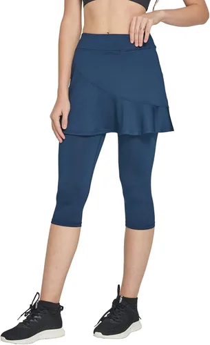 Vista 5 de Cityoung Falda pantalón capri con falda adjunta para mujer, leggings con falda de golf, faldas con bolsillos para entrenamiento