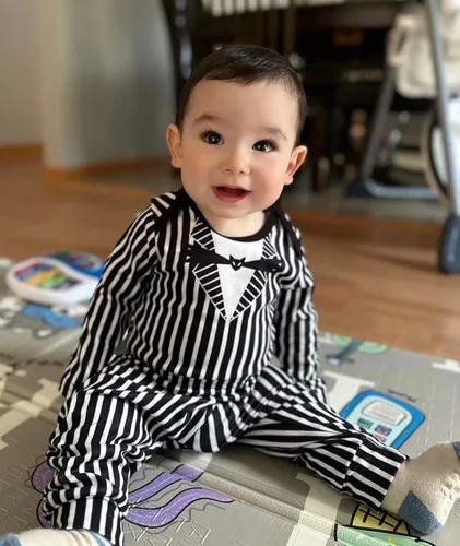 Vista 3 de HIHA Conjunto de 3 piezas de ropa de Halloween de manga larga para bebés, niños y niñas
