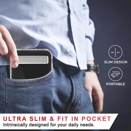 Vista 3 de CEDO Funda con soporte para iPhone 15, ajustable en 3 direcciones con soporte de metal, parachoques resistente a golpes de grado militar, cubierta