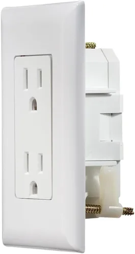 Vista 2 de RV Designer AC Salida de receptáculo doble autocontenida con placa de cubierta S817 - Receptáculo de salida de alimentación de 15 A 125 VCA para RVs