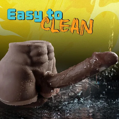 Vista 7 de Muñeca sexual masculina negra de 6 libras con consolador flexible, muñeca sexual realista de tamaño portátil de 7.2 pulgadas para masturbación